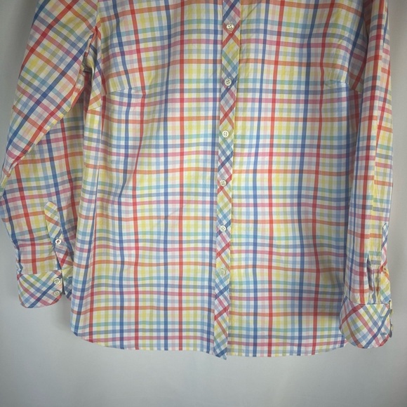 Talbots Sz:1X Multicolor Pastel
Plaid Long Sleeve Blouse Shirt Top - Picture 4 of 13